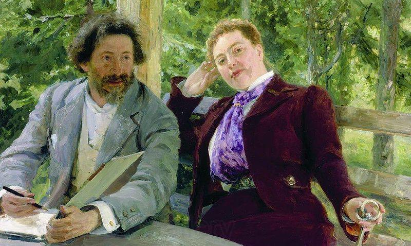 Ilya Repin Self portrait with Nordman Norge oil painting art